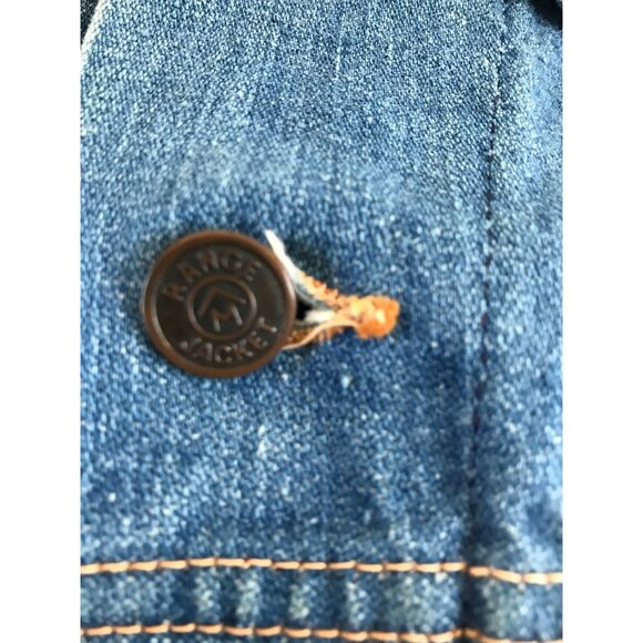 Vtg 1970's Wrangler Range Denim Jean Jacket Size 40 Extra Brown Button - Picture 6 of 8